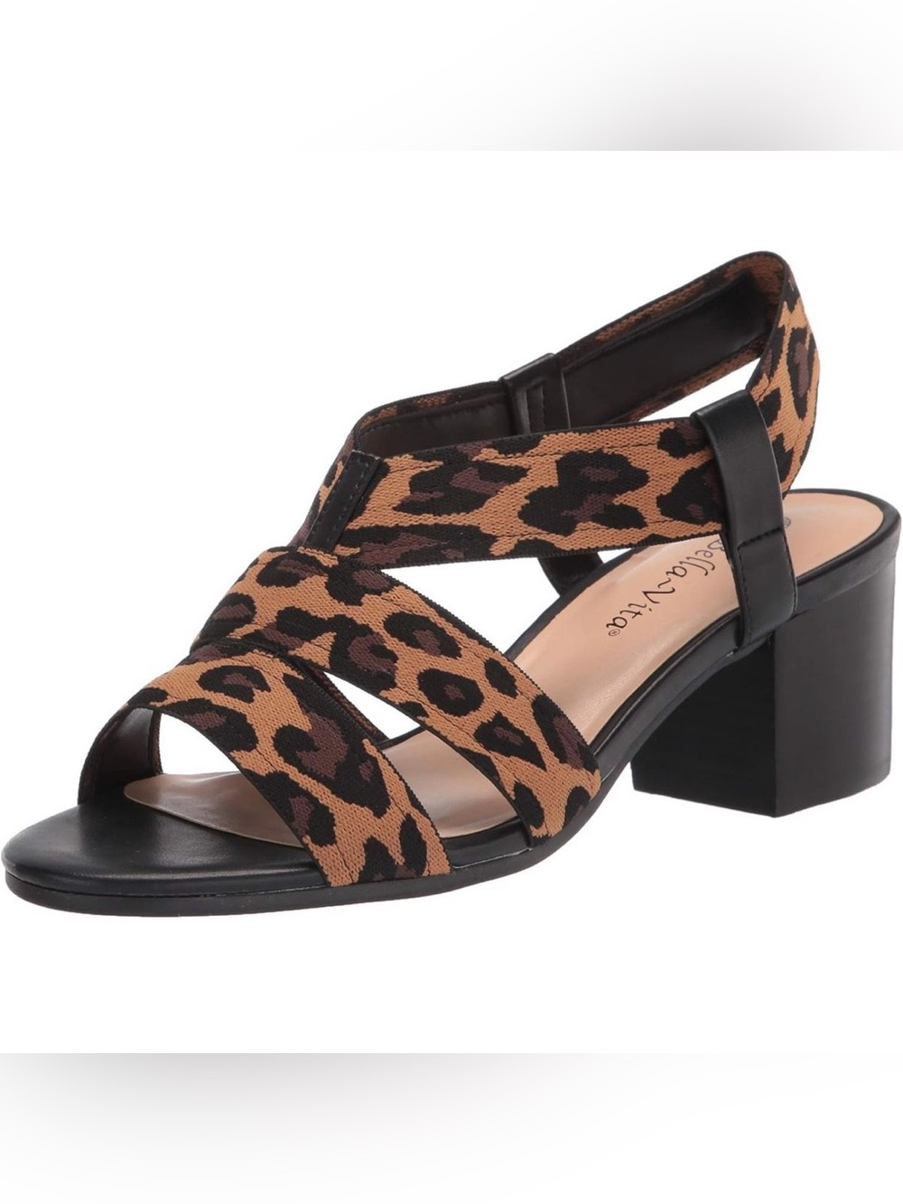 Bella Vita Leopard Print Block Heel Slingback Sandals - US Size 6.5W